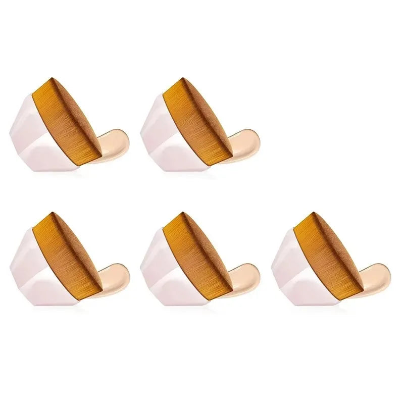 1-5pcs Hexagonal Makeup Brush, Flawless Foundation Make-Up Brush, Suitable For Liquid Makeup Brush Set, Women'S Soft Cosmetics