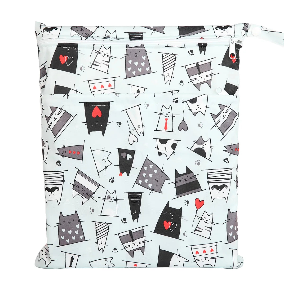 [Sigzagor] Wet Dry Bag With Two Zippered Baby Diaper Nappy Waterproof Reusable Washable