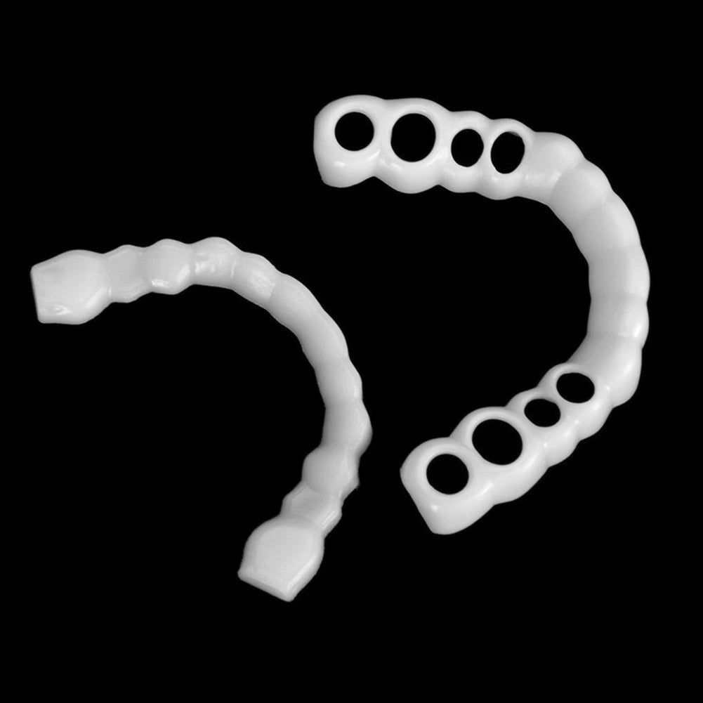 1-5Set Upper Lower Temporary Fit Fake Teeth Cosmetic Denture Smile Veneers False Teeth Brace Cover Upper False Tooth Cover Snap