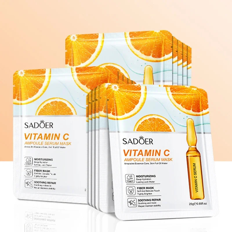 15pcs 24K Gold Hyaluronic Acid Face Mask Facial Firming Moisturizing Anti Wrinkle Whitening Facial Masks Skin Care Products
