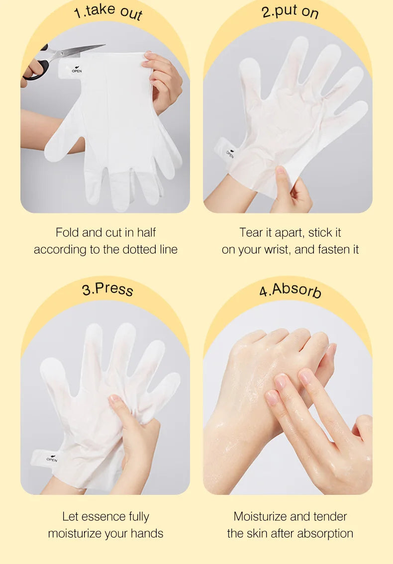 10 Pairs Honey Hand Mask Hands skincare Masks Moisturizing Nourishing Hydrating Tendering Smoothing Hands Skin Care Products