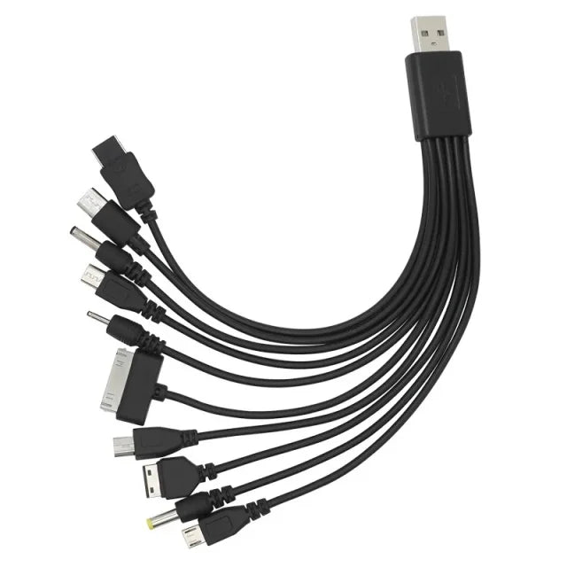 10 in 1 Universal USB Cable Multi Charging Cable Compatible with Multiple Cell Phone Blutooth Earphone Speaker MP3 Player & More