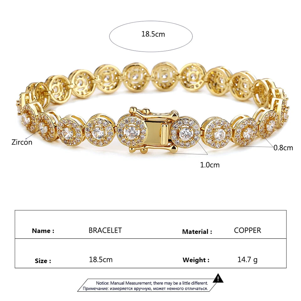 ZAKOL Classic Geometric Round Cubic Zirconia Tennis Bracelet Bangles for Women Charm Luxury Bridal Jewelry Accessories BP2271