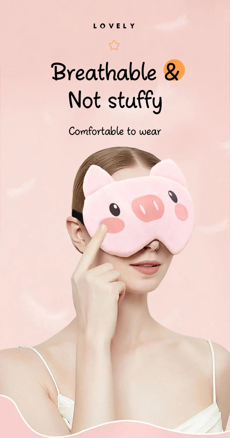 Sleeping Eye Mask Blindfold Soft Plush Eyepatch Adjustable Travel Light Blocking Breathable Eyes Mask Cute Eye Cover For Sleep
