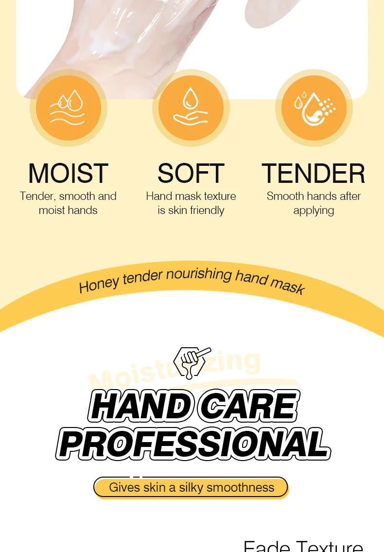 10 Pairs Honey Hand Mask Hands skincare Masks Moisturizing Nourishing Hydrating Tendering Smoothing Hands Skin Care Products