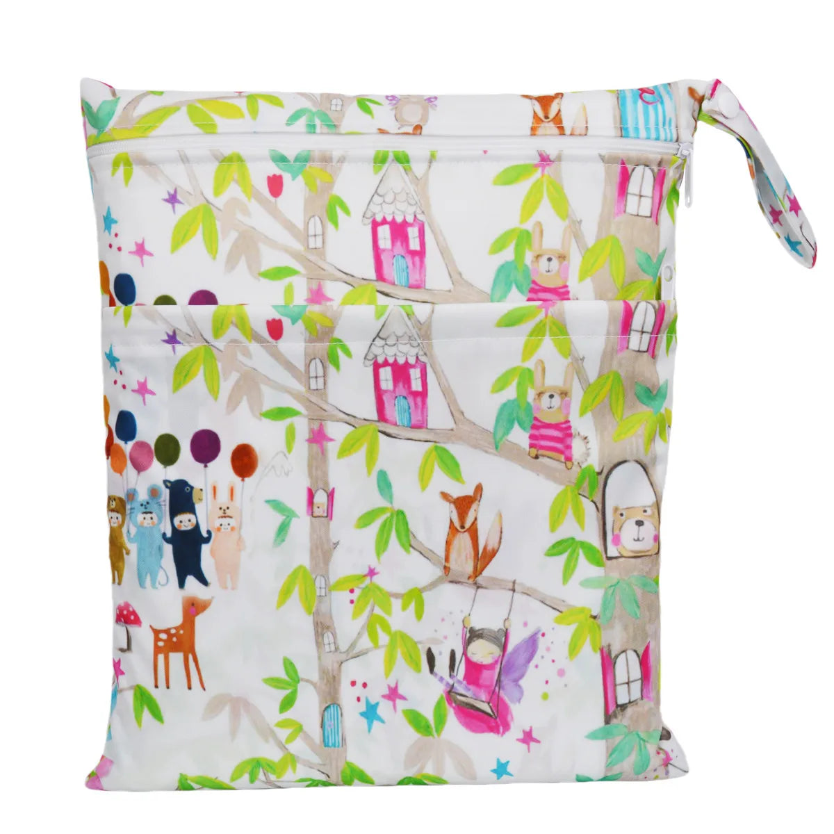 [Sigzagor] Wet Dry Bag With Two Zippered Baby Diaper Nappy Waterproof Reusable Washable