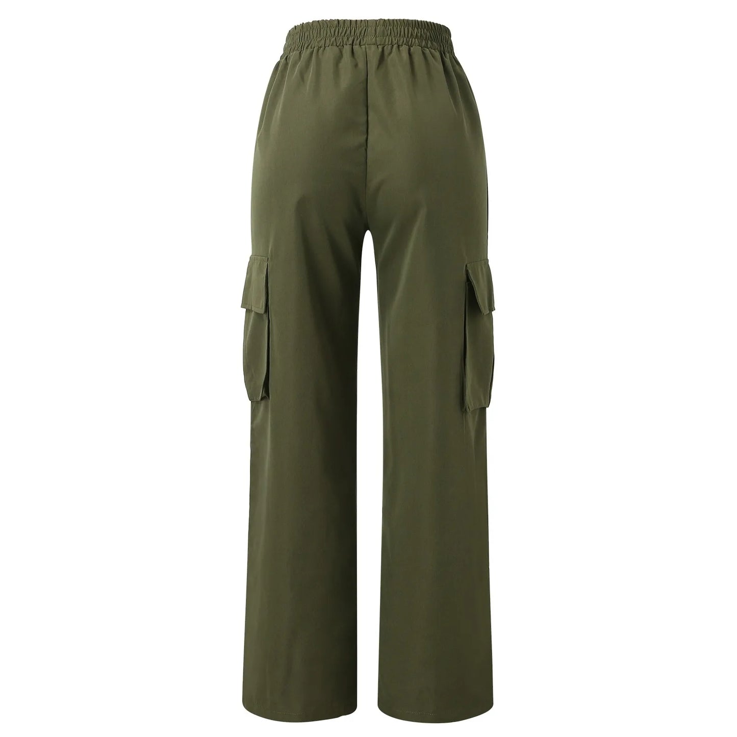 Young Girls Casual Pants Straight Wide Leg Trousers Female Loose Oversize Pockets Y2k Hip Hop Solid Color Pants Cargo Pants
