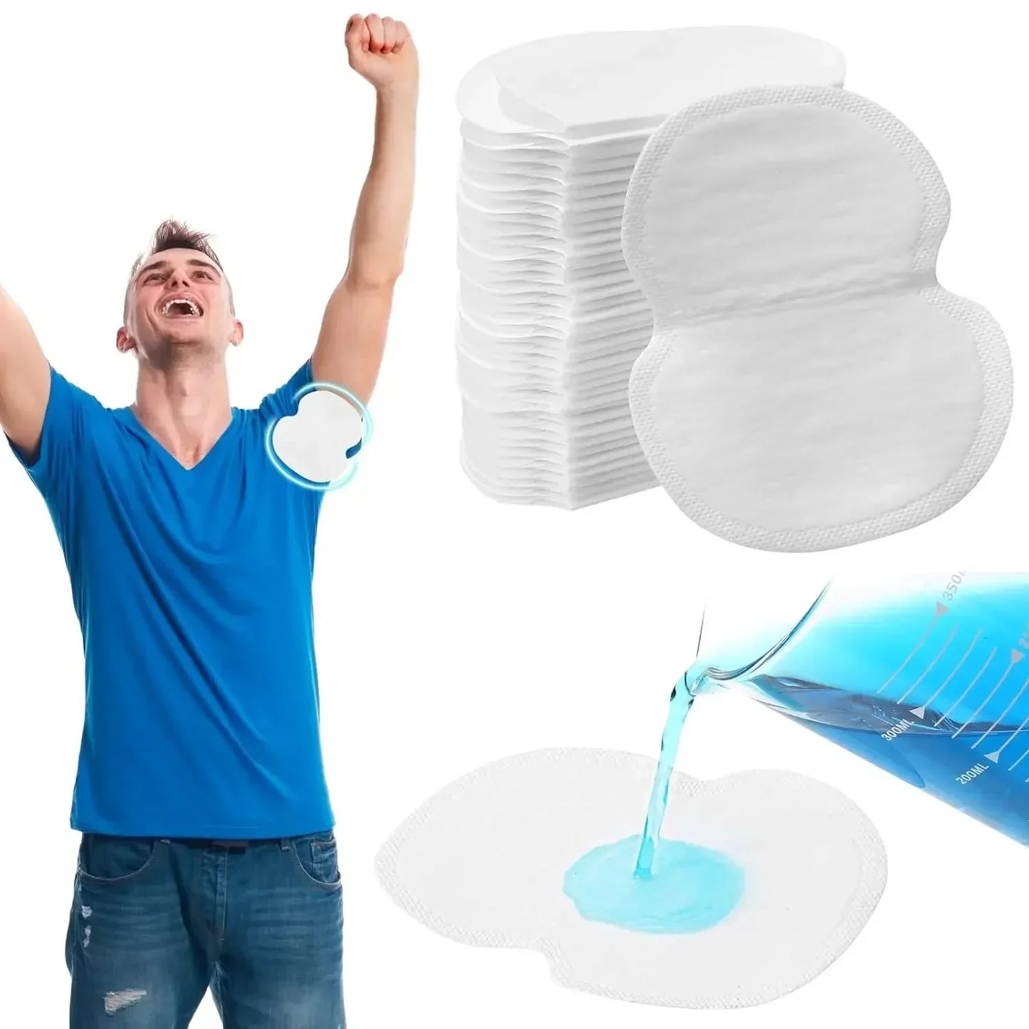 10/300pcs Unisex Summer Sweat Pads Deodorants Underarm Anti Perspiration Sweat Pads Disposable Armpit Absorb Useful Shield Pads