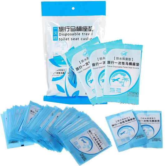 100/30pcs Portable Disposable Toilet Seat Cover Mat Waterproof Safety Toilet Seat Pad for Travel/Camping Bathroom Accessiories