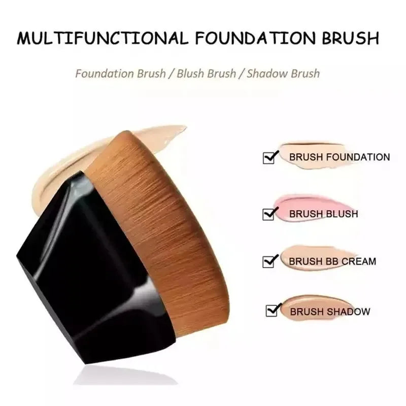 1-5pcs Hexagonal Makeup Brush, Flawless Foundation Make-Up Brush, Suitable For Liquid Makeup Brush Set, Women'S Soft Cosmetics