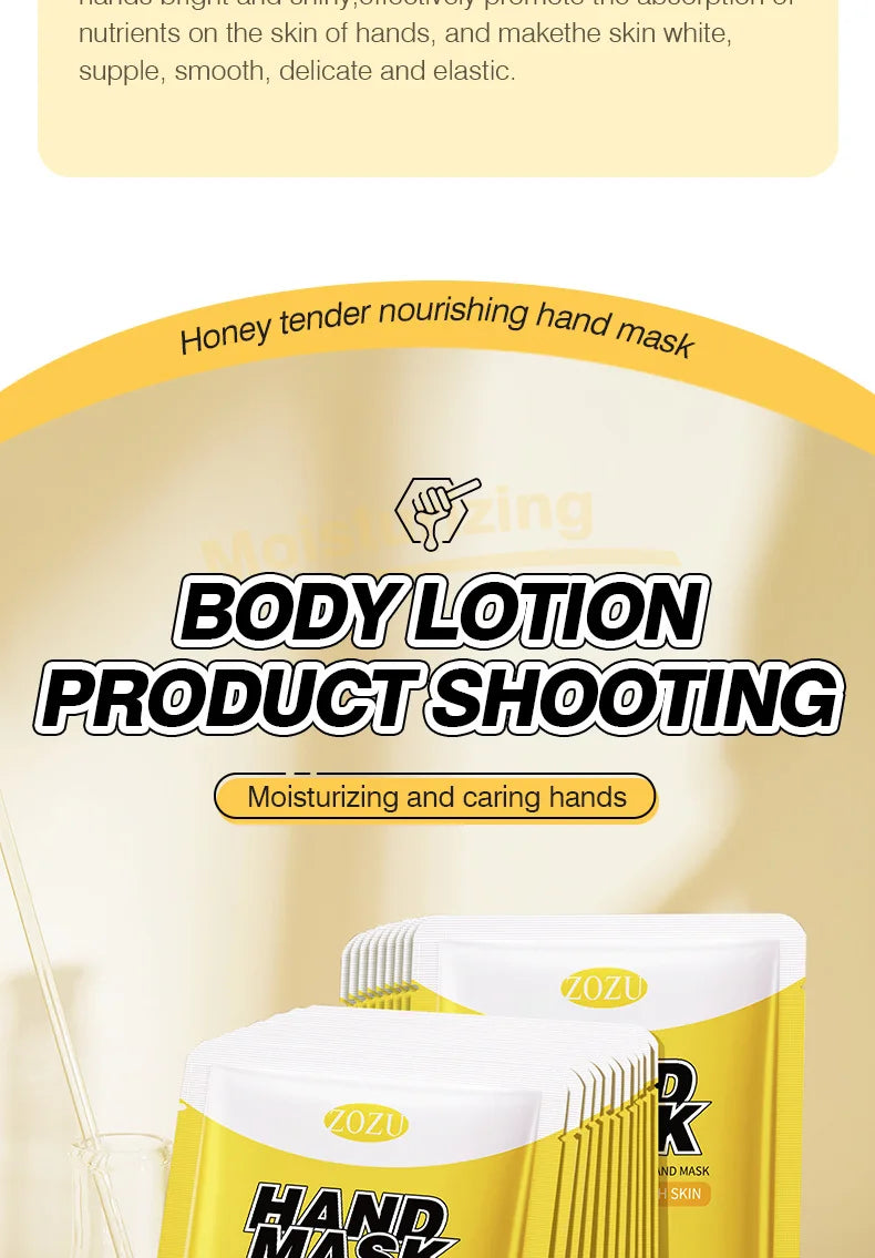 10 Pairs Honey Hand Mask Hands skincare Masks Moisturizing Nourishing Hydrating Tendering Smoothing Hands Skin Care Products