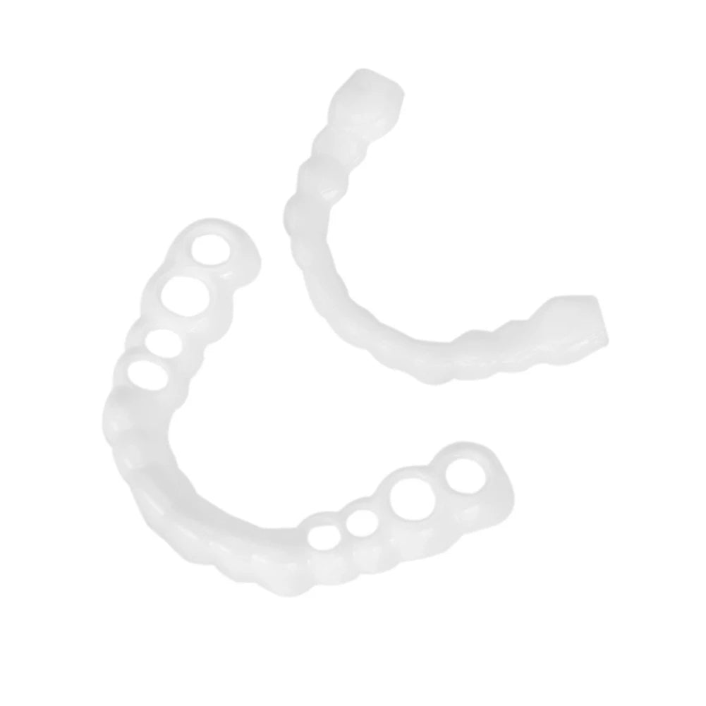 1-5Set Upper Lower Temporary Fit Fake Teeth Cosmetic Denture Smile Veneers False Teeth Brace Cover Upper False Tooth Cover Snap