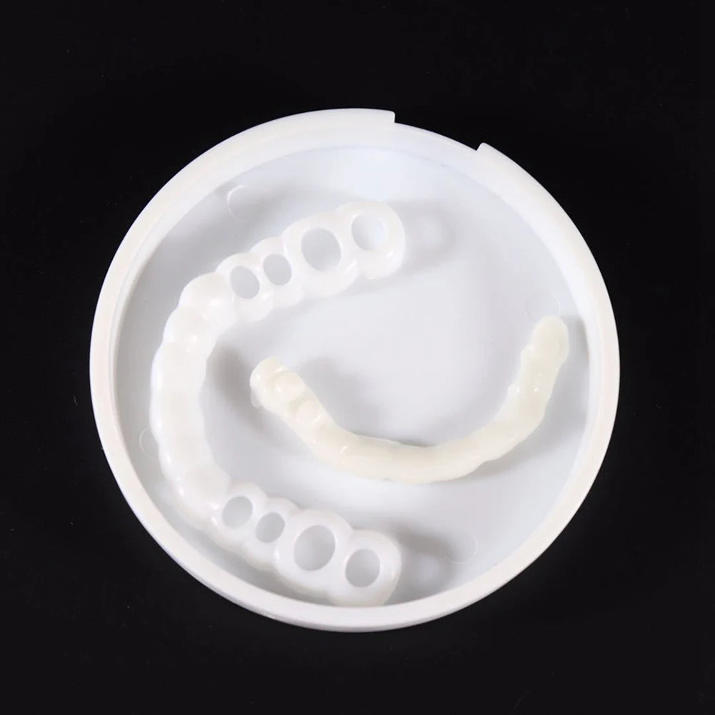 1-5Set Upper Lower Temporary Fit Fake Teeth Cosmetic Denture Smile Veneers False Teeth Brace Cover Upper False Tooth Cover Snap