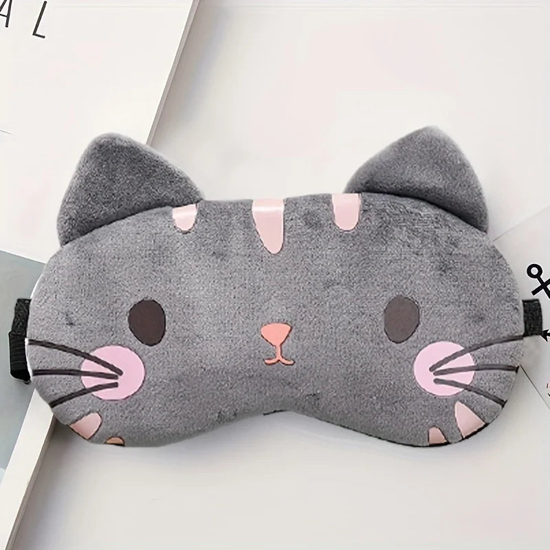 Sleeping Eye Mask Blindfold Soft Plush Eyepatch Adjustable Travel Light Blocking Breathable Eyes Mask Cute Eye Cover For Sleep