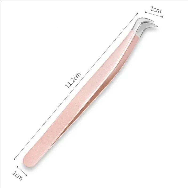 MJ 1 Pcs Eyelash Extension Tweezers Stainless Steel 3D Accurate Clip Eyelashes Tweezers Lash Extensions Supplies Set Tool
