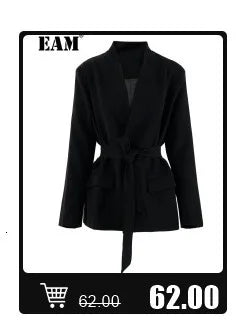 [EAM] Women Black Hollow Out Big Size Midi Shirt Dress New Lapel Long Sleeve Loose Fit Fashion Tide Spring Autumn 2024 1DF6037