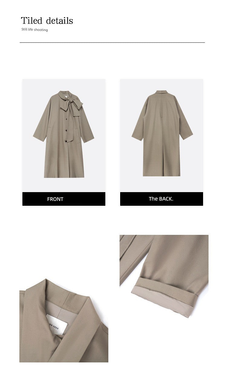 [Pick a Unique] Early Autumn New Arrival K-style Retro Work Clothing Stylish Long Trench Coat Female