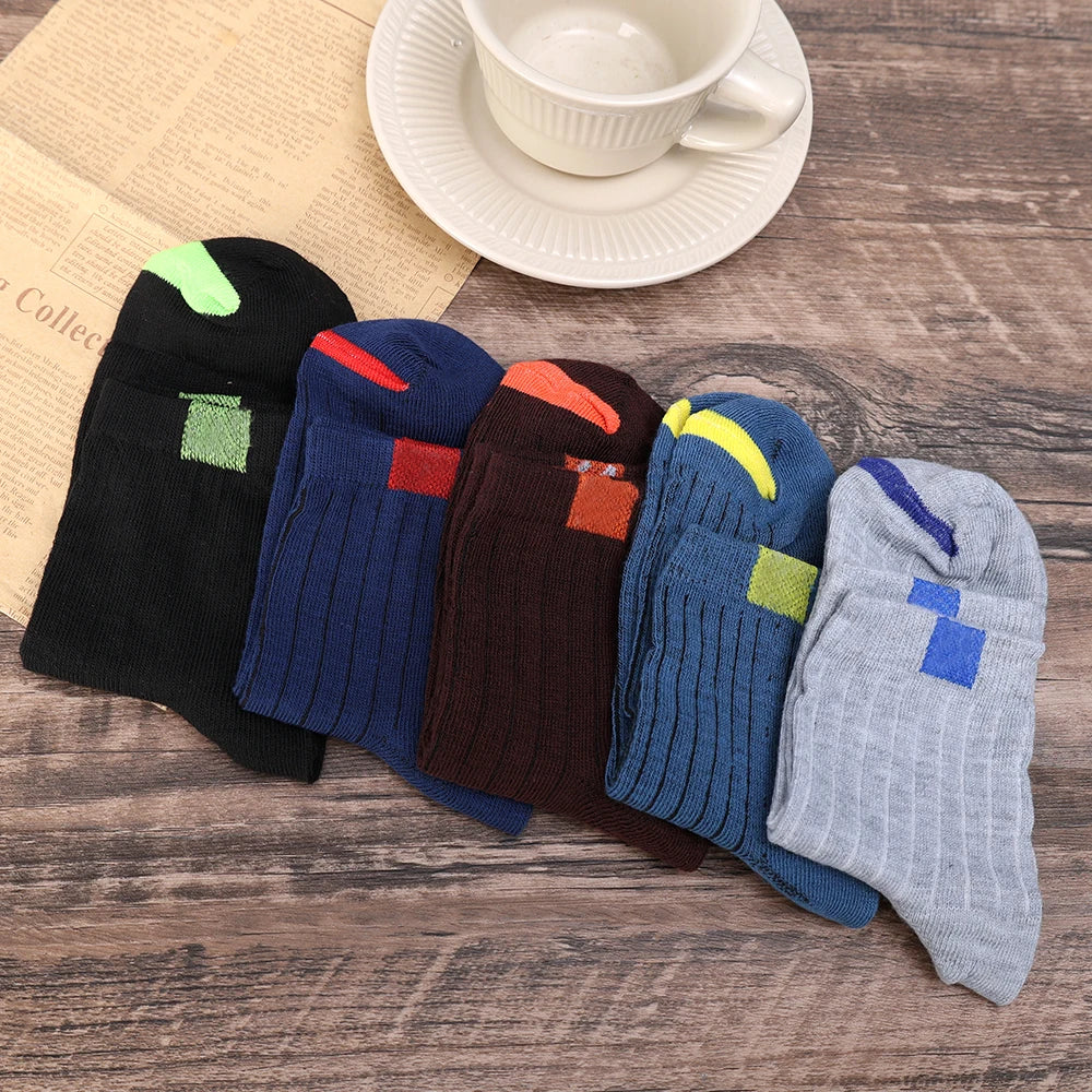 1/5pairs High Quality Men's Socks Casual Breathable Run Sports Socks Male Cotton Socks Winter Black Socks Men Large Size 38-45