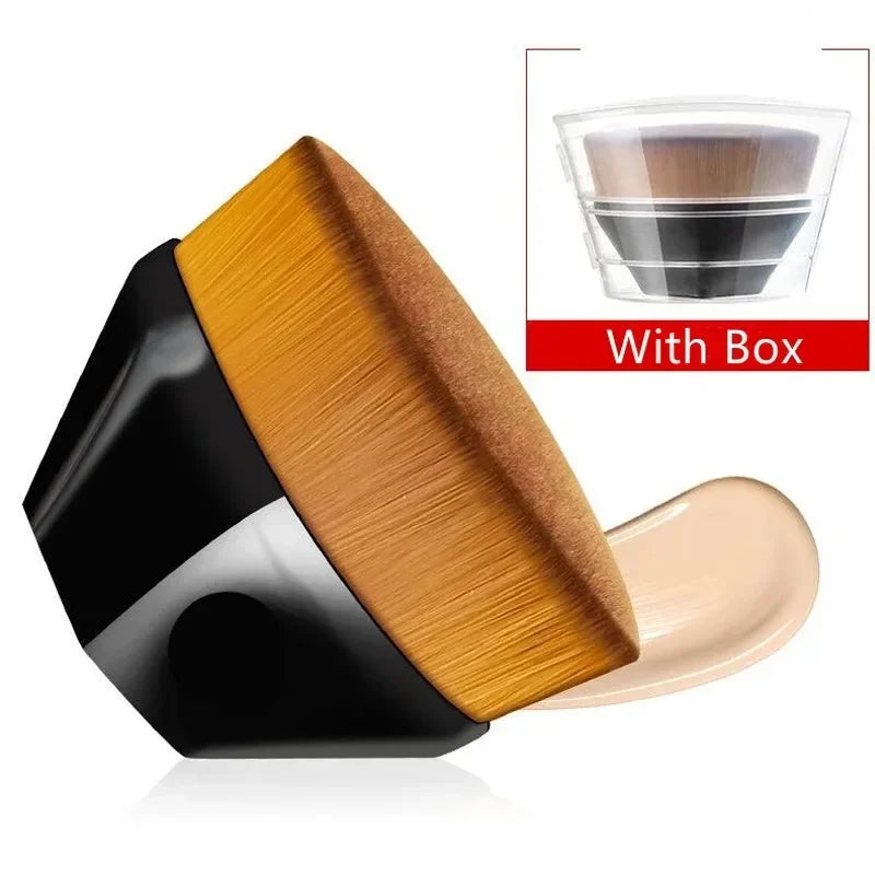 1-5pcs Hexagonal Makeup Brush, Flawless Foundation Make-Up Brush, Suitable For Liquid Makeup Brush Set, Women'S Soft Cosmetics