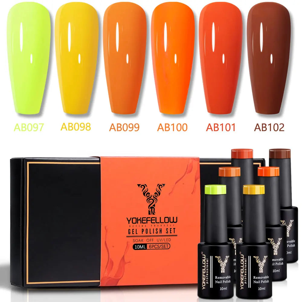 YOKEFELLOW  Pastel Gel Nail Polish Set 6 Colors Spring Summer Macaron Gel Nail Kit Soak Off Nail Art DIY Manicure Gift for Girl