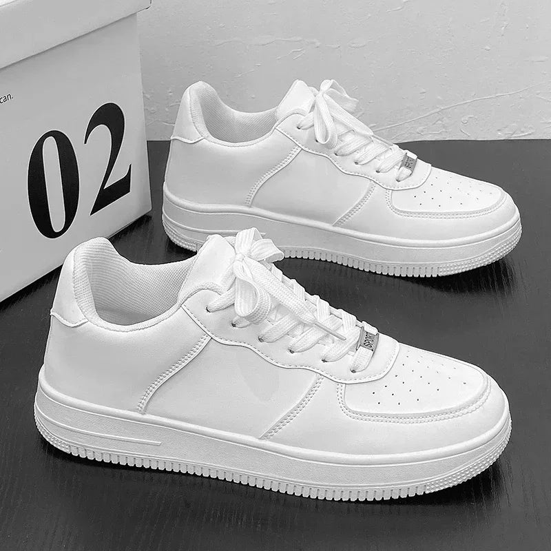 New Solid Color Fashion High Quality Men's Outdoor Walking Vulcanized Shoes Sneakers Casual Shoes Comfortable Lace-up