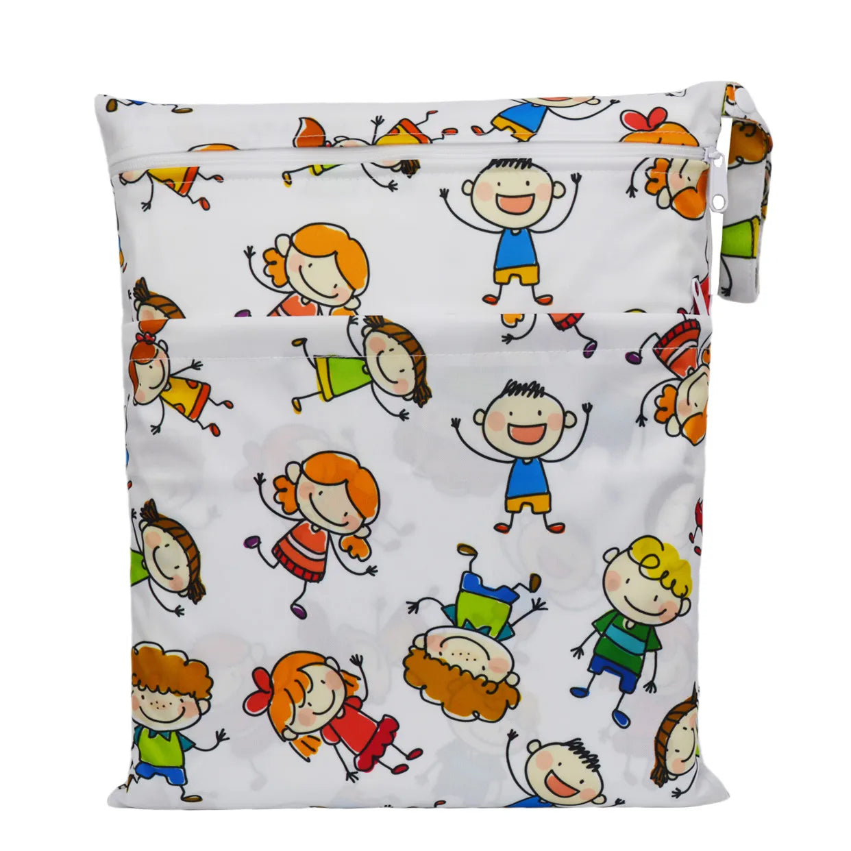 [Sigzagor] Wet Dry Bag With Two Zippered Baby Diaper Nappy Waterproof Reusable Washable