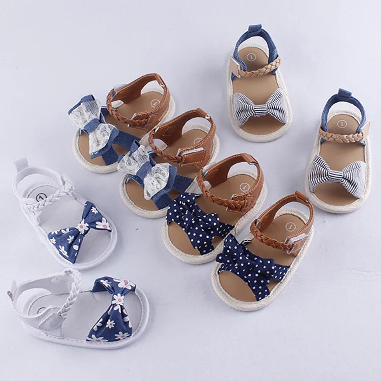 0-18Months Newborn Baby Sandals Floral Print Princess Sandals Sneakers for Infant Girls Toddler Soft Crib Walkers Shoes