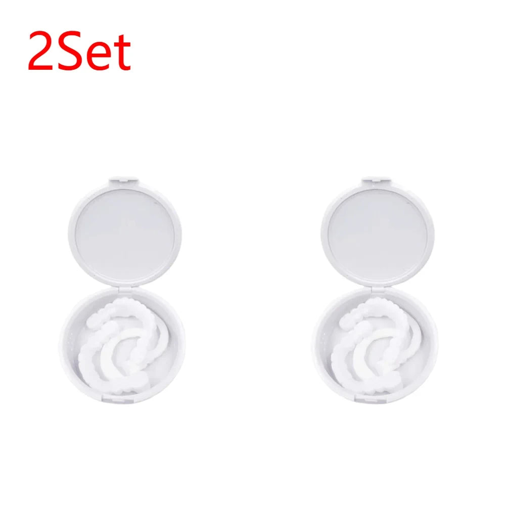 1-5Set Upper Lower Temporary Fit Fake Teeth Cosmetic Denture Smile Veneers False Teeth Brace Cover Upper False Tooth Cover Snap