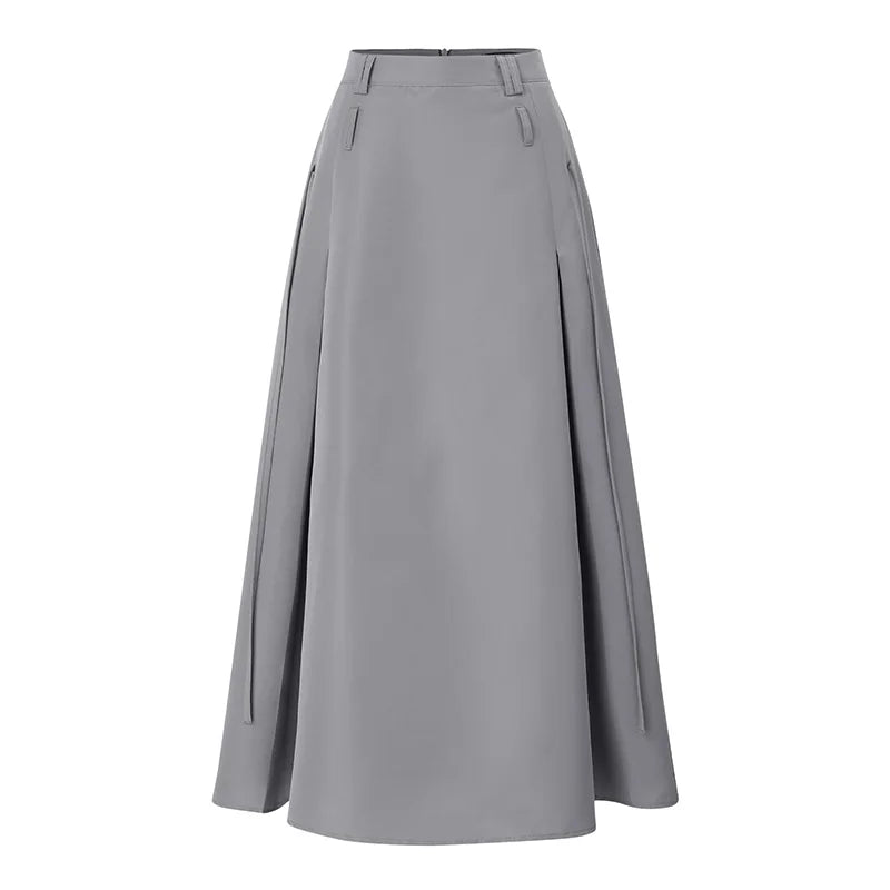 ZANZEA Women Solid Maxi Skirts Fashion Korean Low Waist Jupe Vintage Pleats Lace-up Faldas Holiday 2024 Spring A-line Skirts