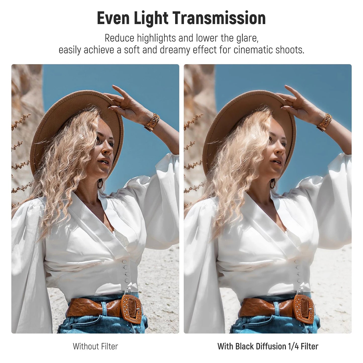 1/4 Black Soft Camera Lens Filters Shoot Beautiful Portrait Filters Filters for 49mm-82mm Canon Nikon Sony Camera Lenses