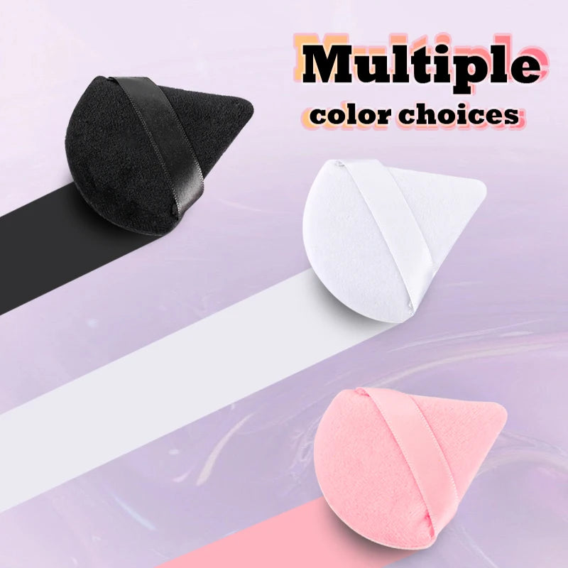 1/2/3/6Pcs Triangle Velvet Powder Puff Face Cosmetic Eye Beauty Makeup Tool Reusable Sponge Washable Mini Powder Puff Accessorie