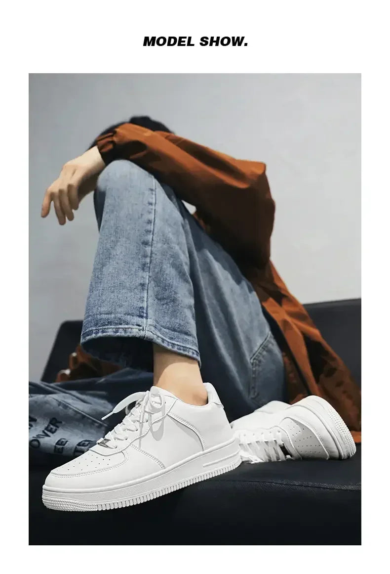 New Solid Color Fashion High Quality Men's Outdoor Walking Vulcanized Shoes Sneakers Casual Shoes Comfortable Lace-up