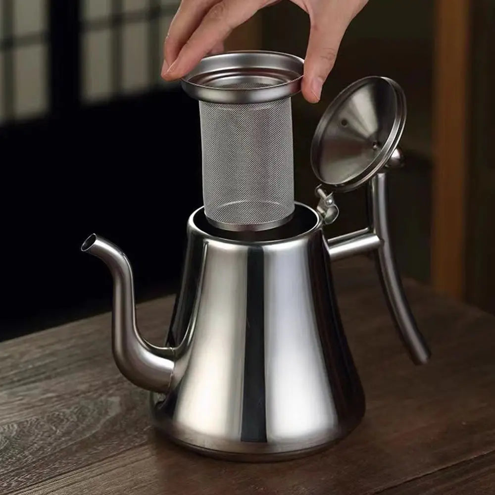 1.0L/1.5L/2.0L Tea Kettle Stainless Steel Teapot Removable Infuser for Loose Flower Tea Coffee Stovetop Safe Water Kettle