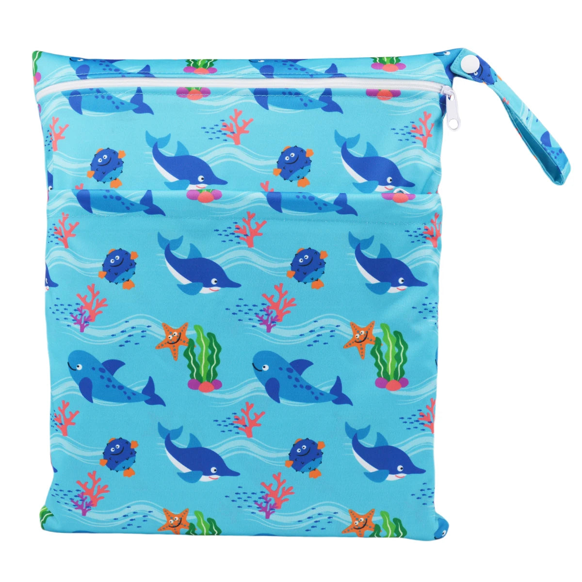 [Sigzagor] Wet Dry Bag With Two Zippered Baby Diaper Nappy Waterproof Reusable Washable