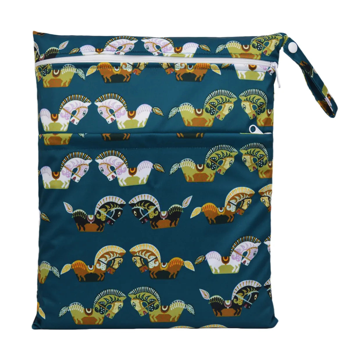 [Sigzagor] Wet Dry Bag With Two Zippered Baby Diaper Nappy Waterproof Reusable Washable
