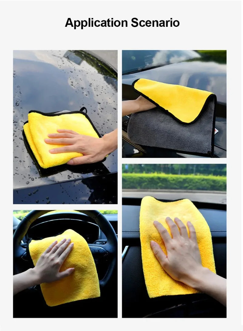 1-5Pcs Microfiber Towel Car Microfiber Cloth Wash Towel Microfiber Cleaning Cloth Absorbent Car Wash Drying Towel Auto Detailing