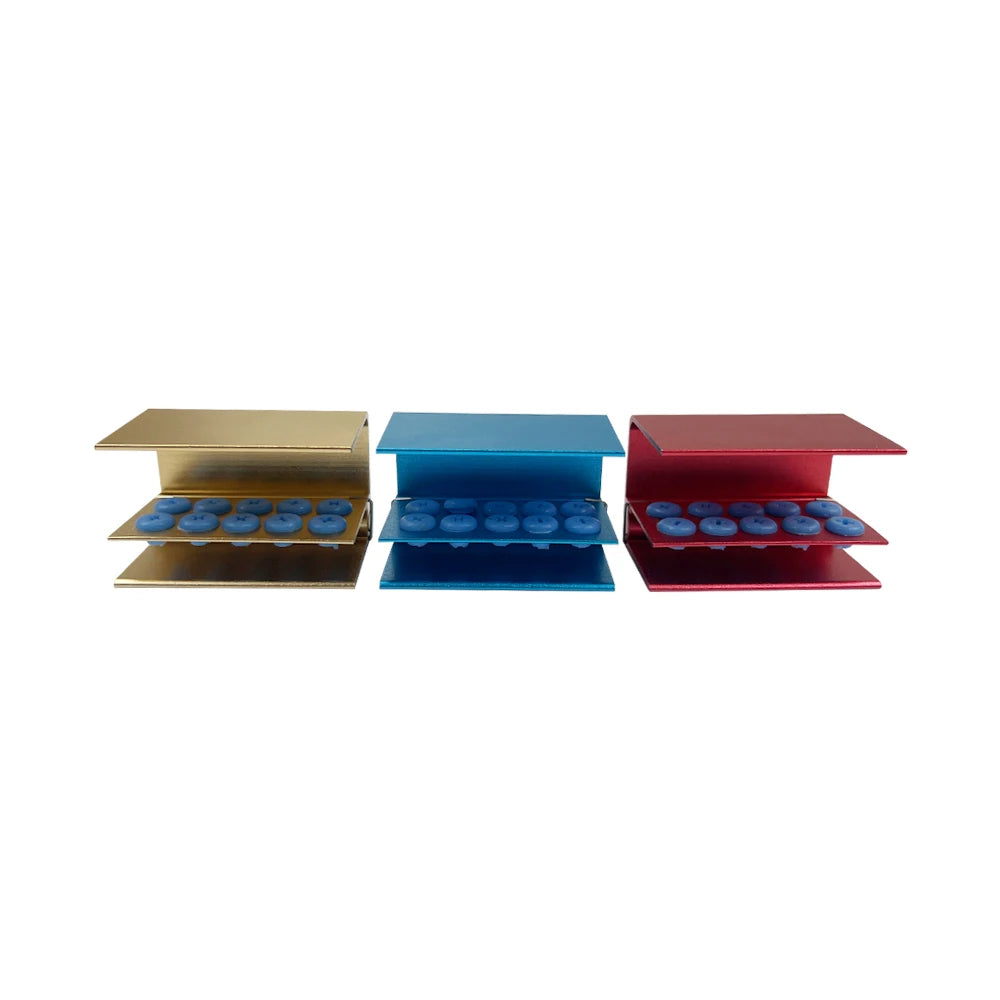 10 Holes Dental Burs Holder Block Case For High Speed Burs& Low Speed Burs Autoclave Sterilizer Burs Organizer Case