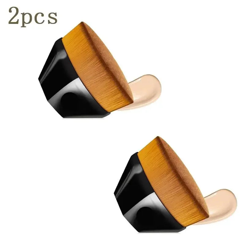 1-5pcs Hexagonal Makeup Brush, Flawless Foundation Make-Up Brush, Suitable For Liquid Makeup Brush Set, Women'S Soft Cosmetics