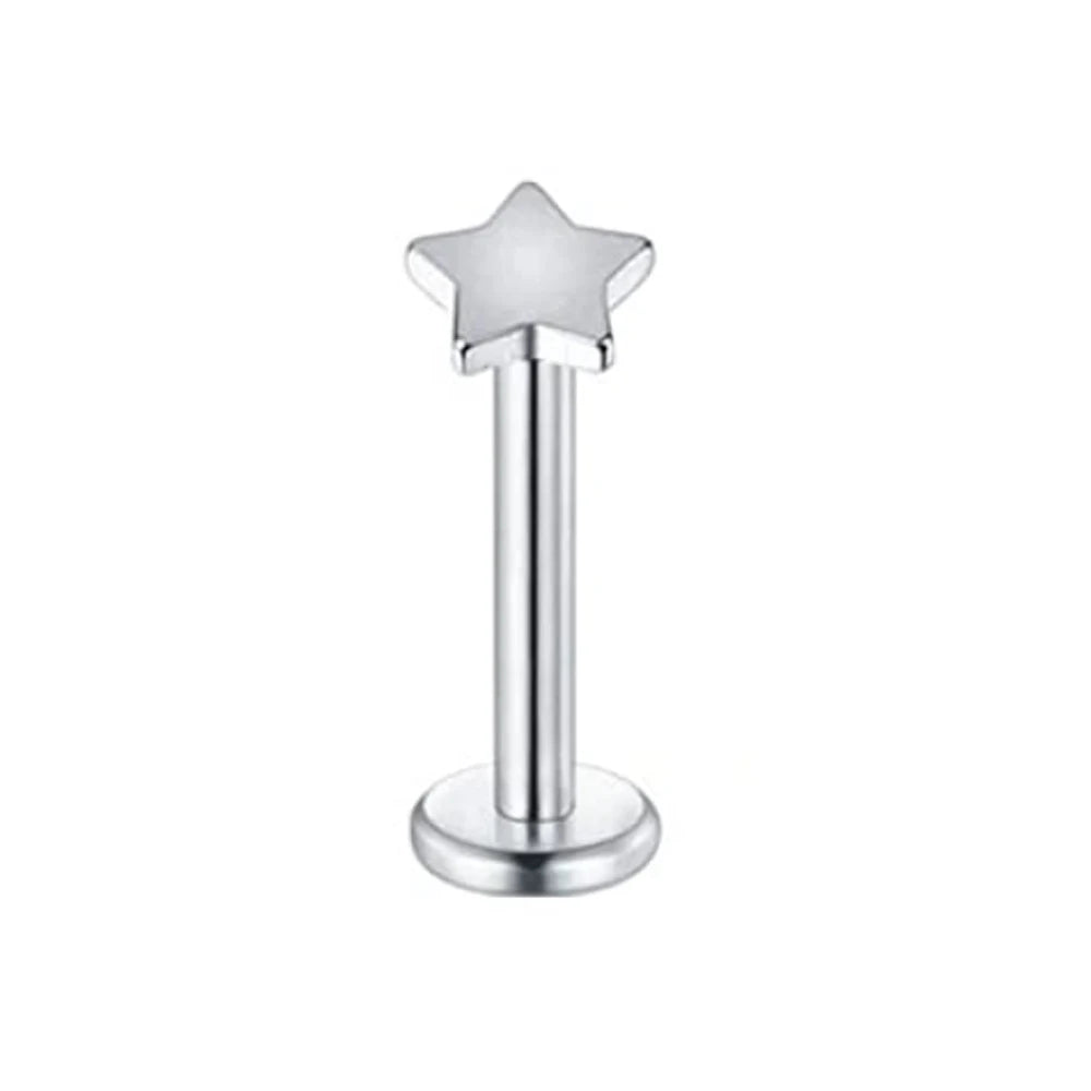 WKOUD 16g Stainless Steel Lip Labret Piercing Crystal Ball Monroe Lip Stud Helix Tragus Conch Cartilage Earrings 6/8/10mm