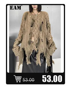 [EAM] Women Black Pu Leather Long Spaghetti Strap Dress New V-Neck Sleeveless Loose Fit Fashion Tide Spring Autumn 2024 JD03201