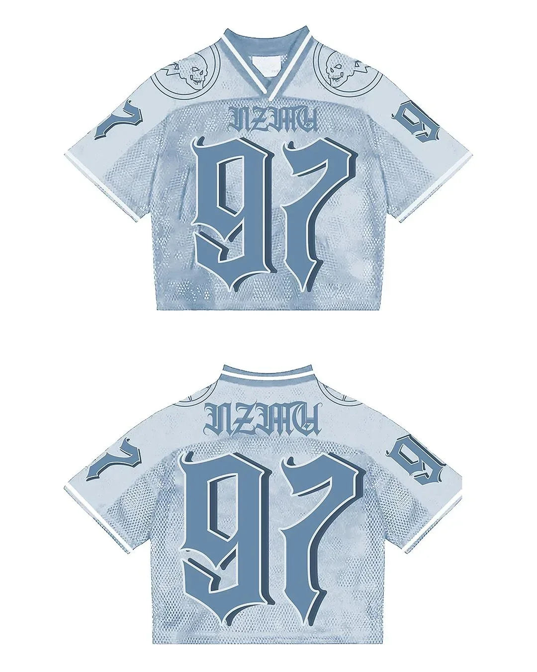 Y2K Unisex Breathable T Shirt American Fashionable splicing football loose jersey casual Streetwear Hip Hop men women t shirt
