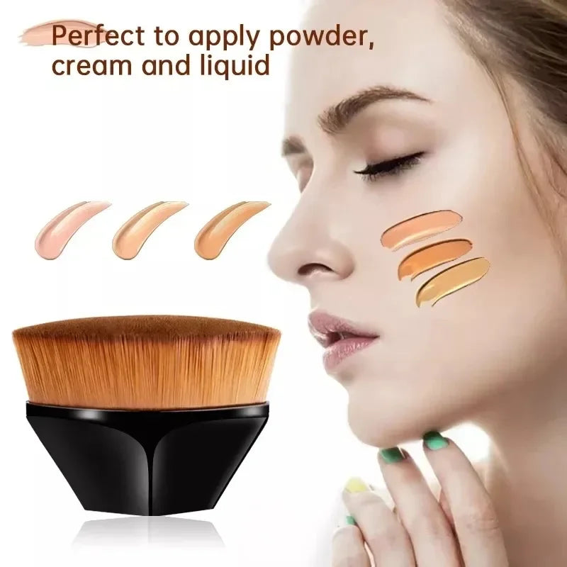 1-5pcs Hexagonal Makeup Brush, Flawless Foundation Make-Up Brush, Suitable For Liquid Makeup Brush Set, Women'S Soft Cosmetics