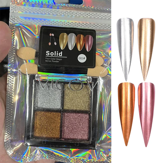 1 Box Mirror Glitter Powder Nail Decoration Metallic Chrome Nail Powder Set Y2K Rubbing Glitter Pigment Flakes Manicure Accessor