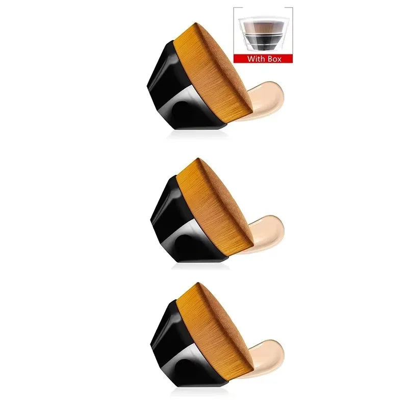 1-5pcs Hexagonal Makeup Brush, Flawless Foundation Make-Up Brush, Suitable For Liquid Makeup Brush Set, Women'S Soft Cosmetics