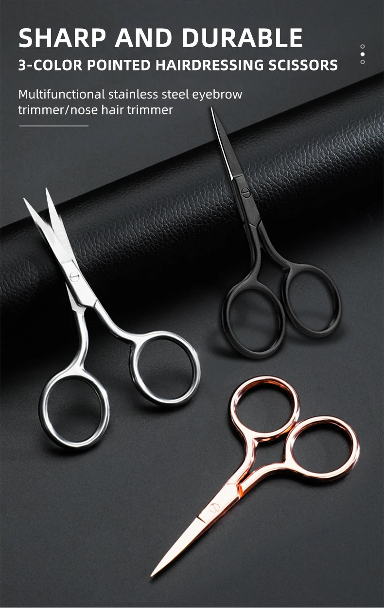 Z'LRAQI BEAUTY Rose Gold eyebrow scissors Eyelash Stainless steel pointed mini embroidery scissors Multi-functional