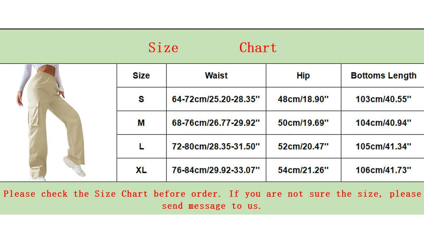 Young Girls Casual Pants Straight Wide Leg Trousers Female Loose Oversize Pockets Y2k Hip Hop Solid Color Pants Cargo Pants