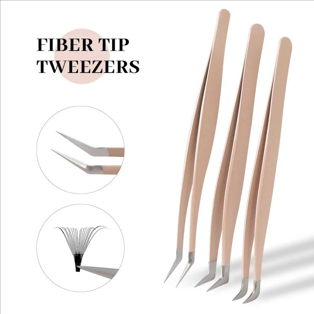 MJ 1 Pcs Eyelash Extension Tweezers Stainless Steel 3D Accurate Clip Eyelashes Tweezers Lash Extensions Supplies Set Tool