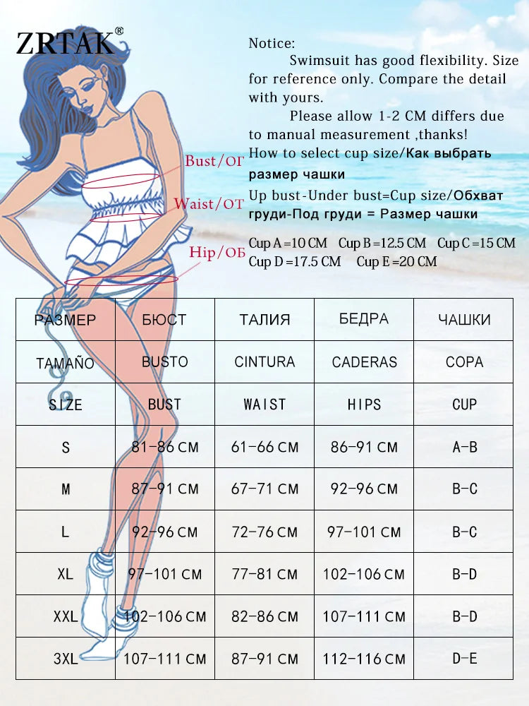 ZRTAK Sexy Cup Bikinis Swimsuit Bikini Sets Push Up Swimwear Women Bathing Suit Micro Thong Biquinis Solid Beachwear