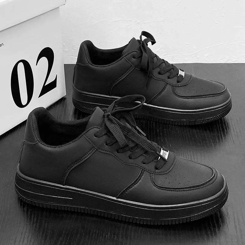 New Solid Color Fashion High Quality Men's Outdoor Walking Vulcanized Shoes Sneakers Casual Shoes Comfortable Lace-up