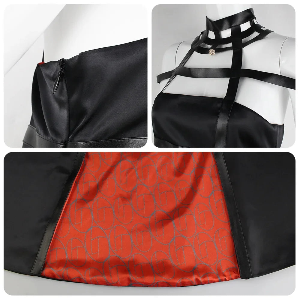 Yor Forger Cosplay Costume Anime Spy X Family Cosplay Wig Dress Suit Black Red Uniform Gothic Halter Halloween Women Clothes